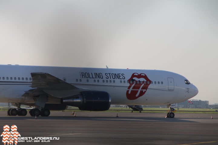 Vliegtuig Rolling Stones op Schiphol