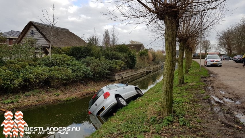 Auto te water aan het Prinsenpark