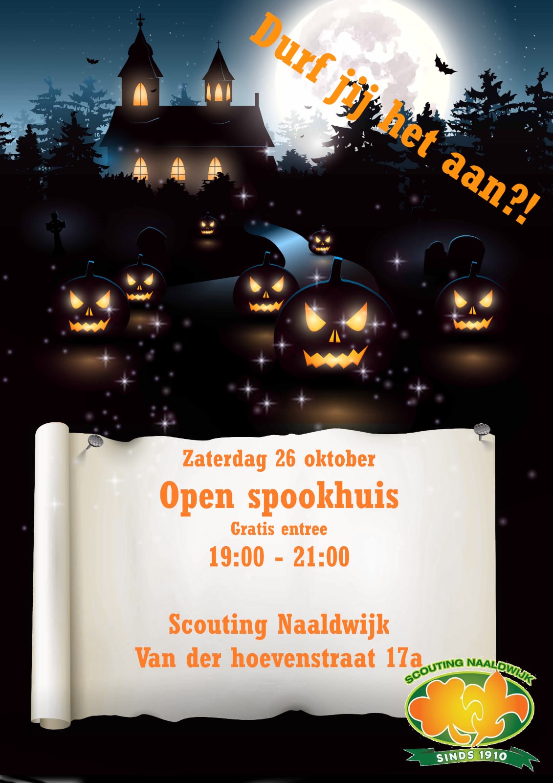 Open spookhuis bij Scouting Naaldwijk