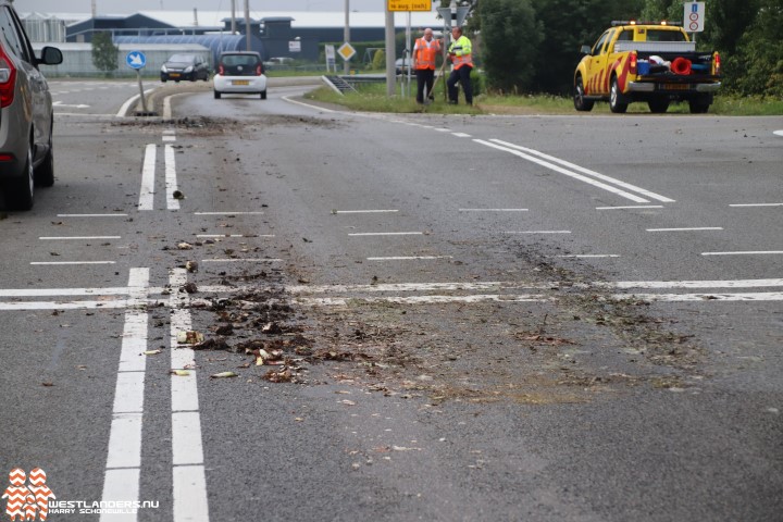 Chauffeur verliest groenafval op N213