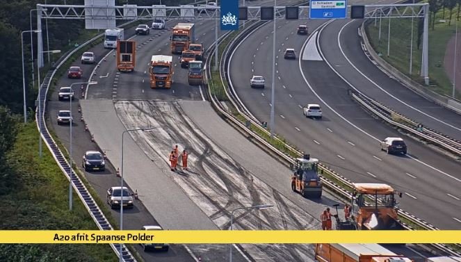 A20 bij Spaanse Polder afgesloten vanwege spoedreparatie