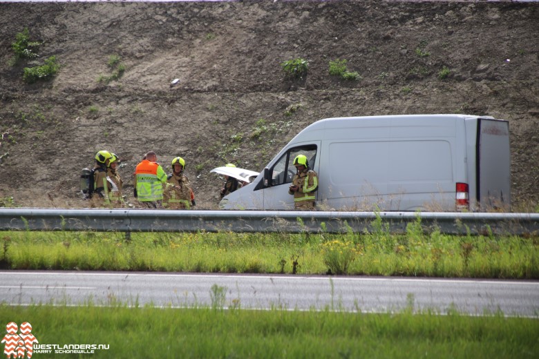 Voertuigbrand op de A20