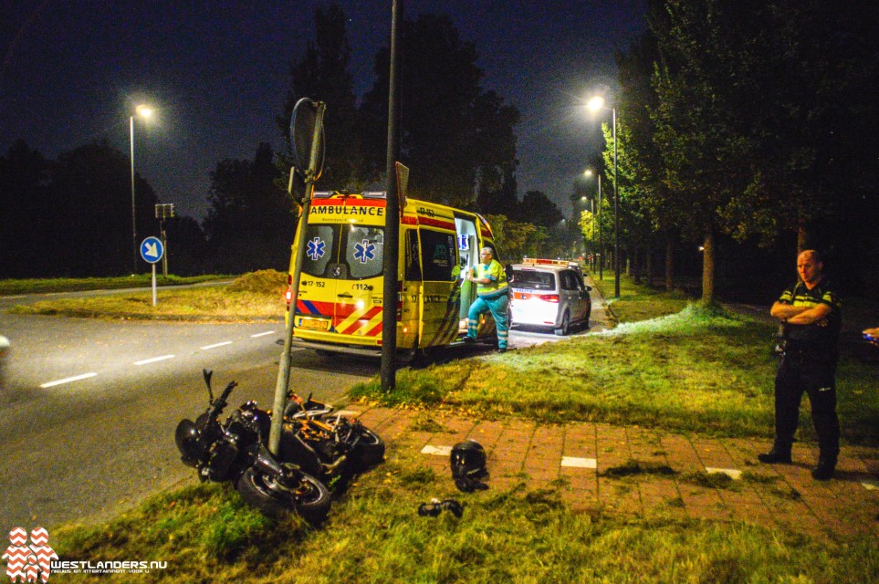 Motorrijder onderuit na uitwijkmanoeuvre