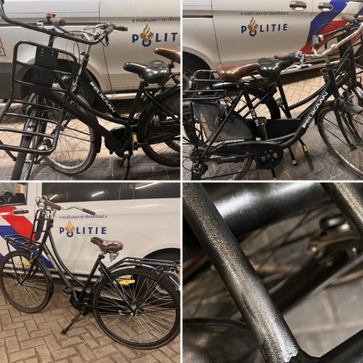 Gestolen fietsen zwart gespoten