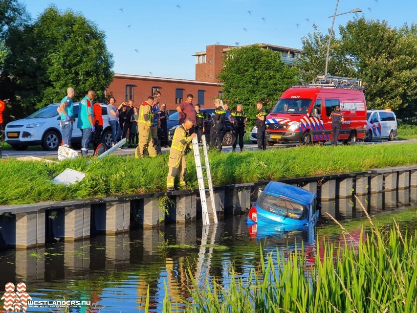 Auto te water aan de Dorpskade