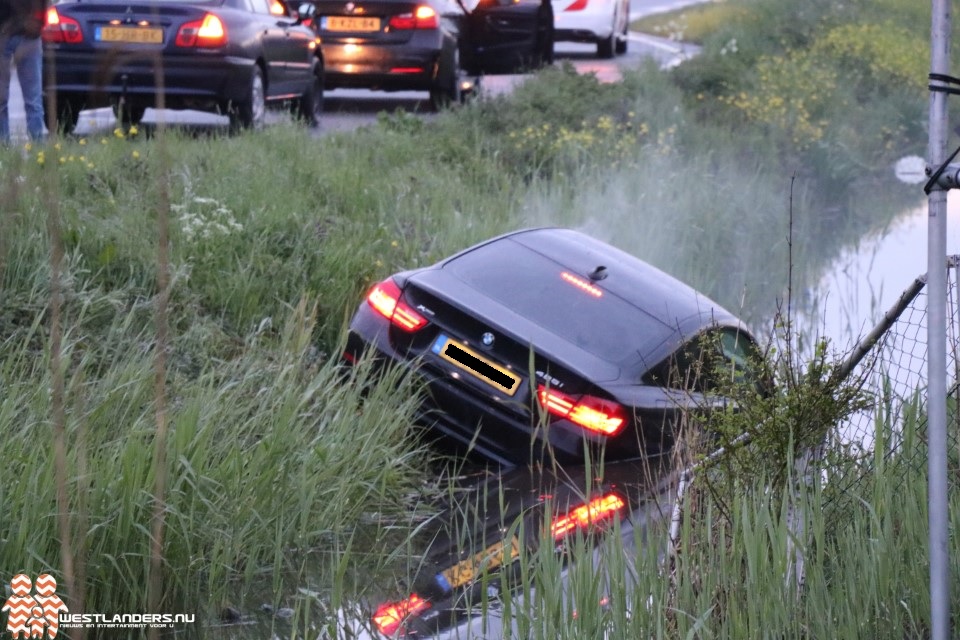 BMW te water aan de Wippolderlaan