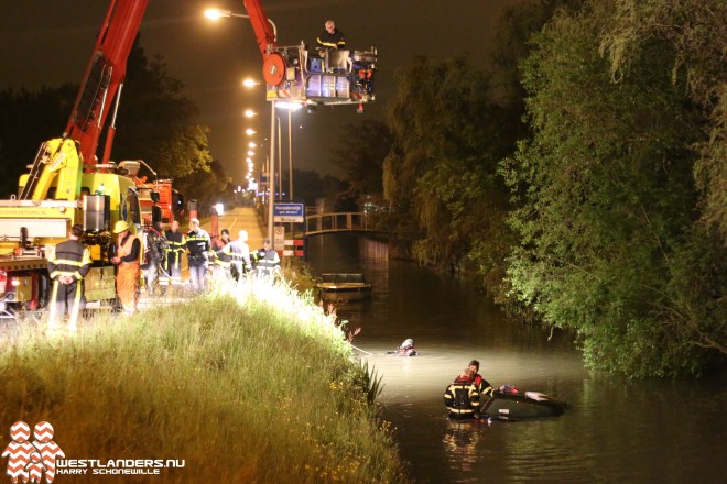 Auto te water aan de Nieuweweg