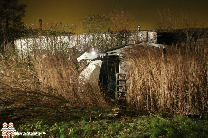 Bedrijfswagen in de sloot