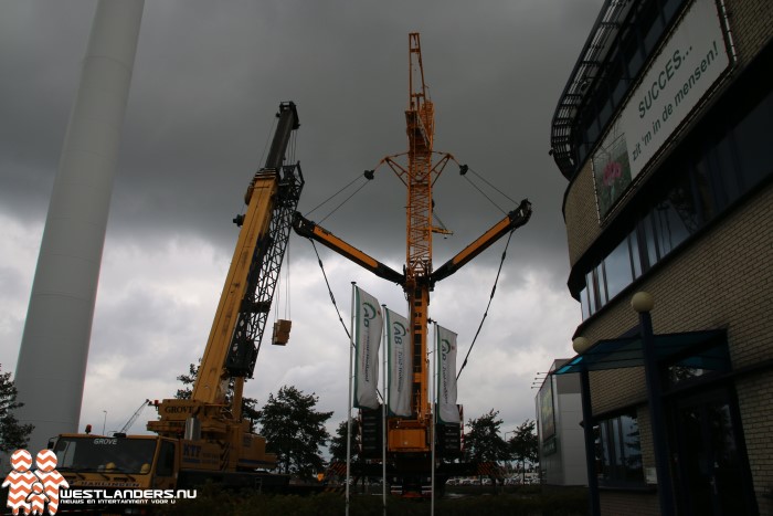 Windturbine bij Westerlee wordt ontmanteld