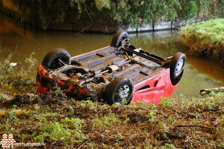 Weer auto te water aan de Veenakkerweg