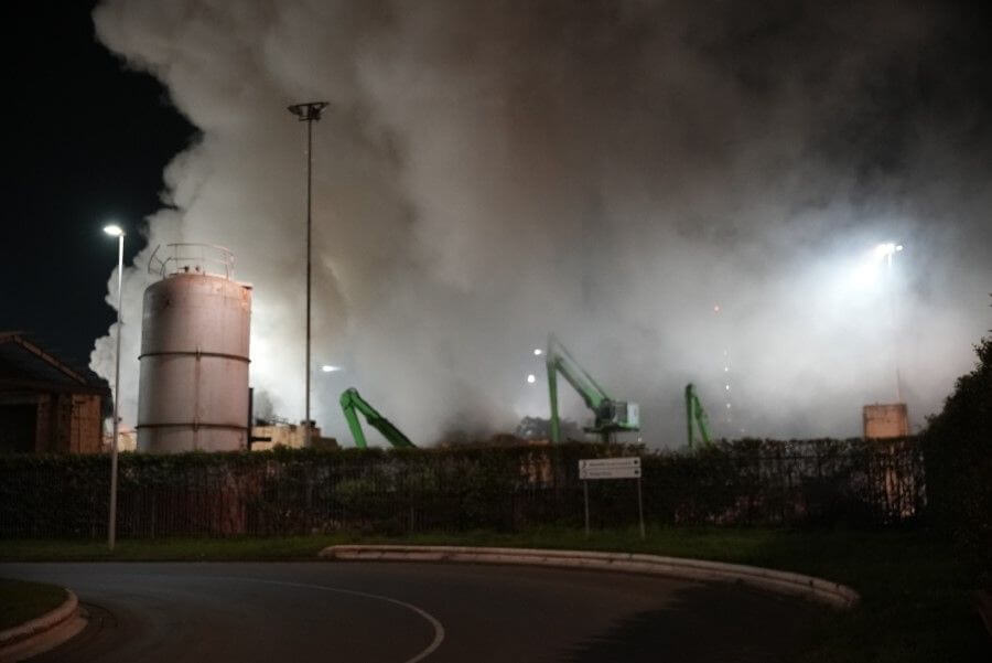 GRIP2 brand bij metaal recyclingbedrijf