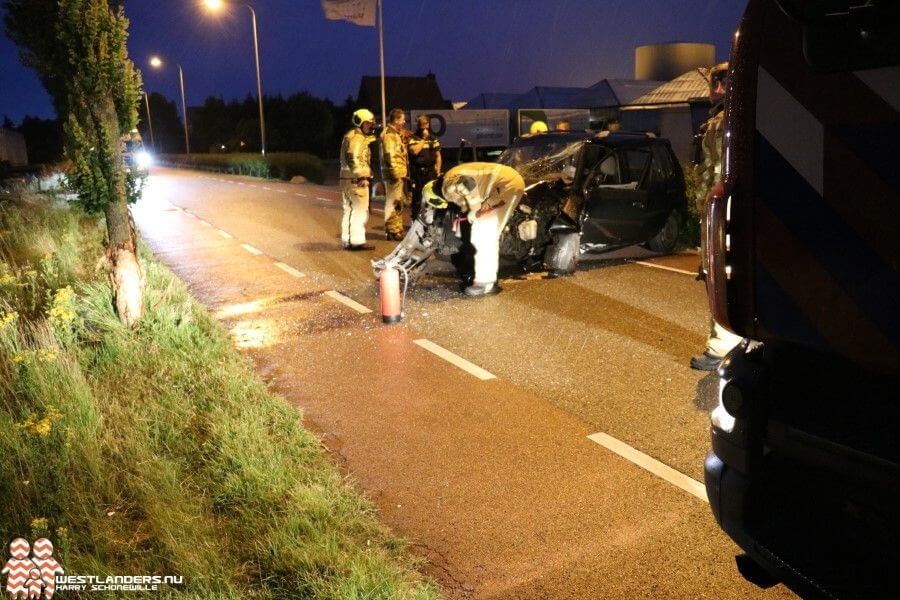 Automobilist gewond na botsing tegen boom