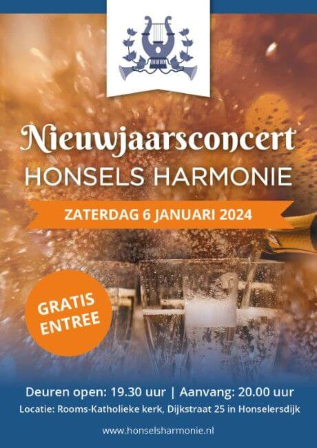 Nieuwjaarsconcert Honsels Harmonie op 6 januari