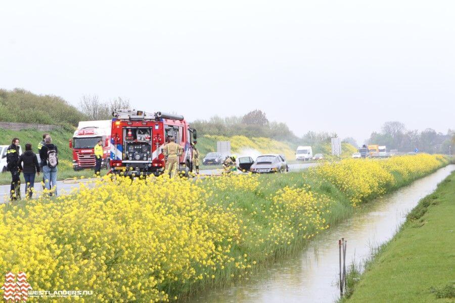 Wippolderlaan deels afgezet na brand in Porsche