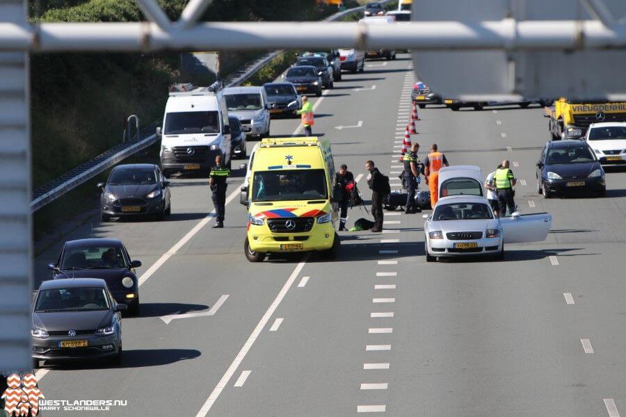 A4 dicht na ongeluk met motorrijder