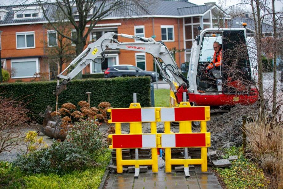 Waterleiding gesprongen aan de Plantage