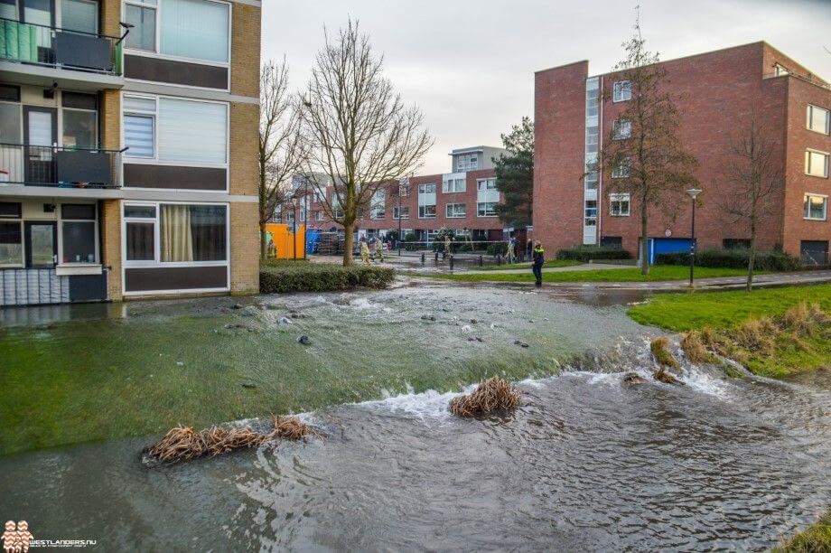 Flinke waterleidingbreuk aan de  Frans Halslaan