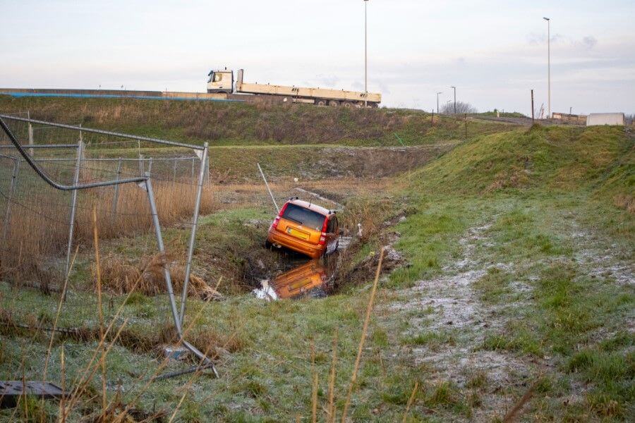 Auto in de slip door gladheid