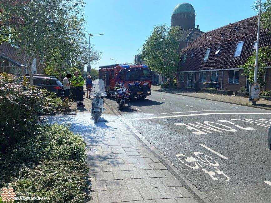 Scooterbrand aan de Grote Woerdlaan