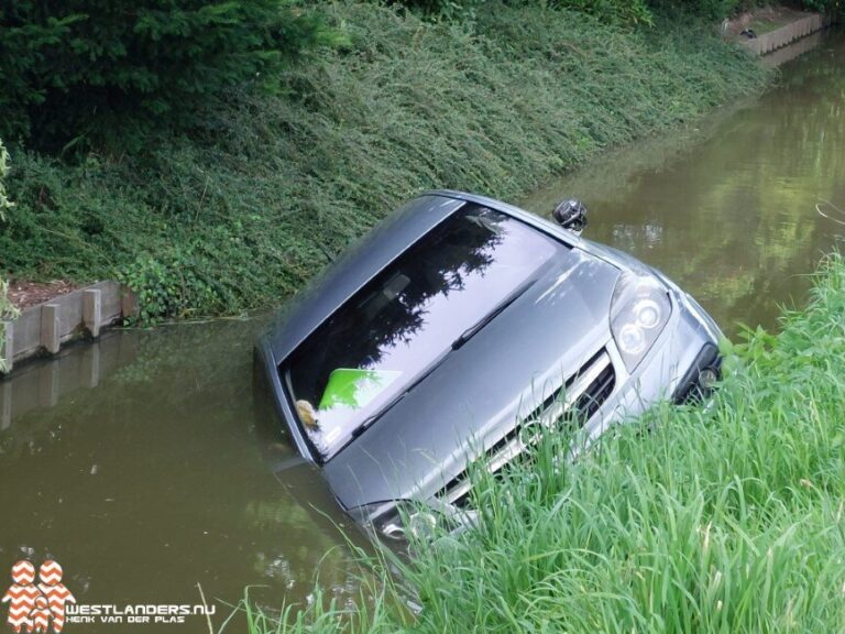 Poolse automobilist in de sloot