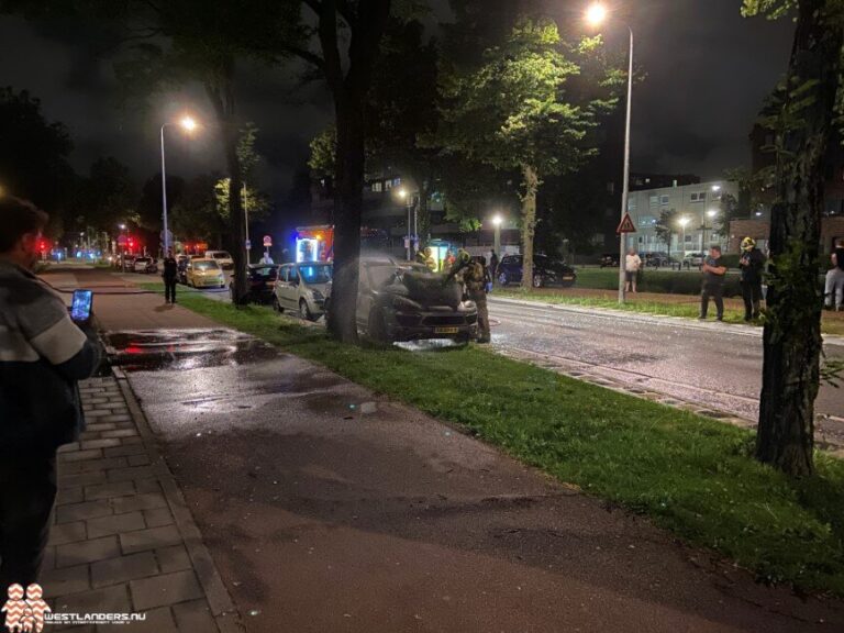 Porsche Cayenne in vlammen op