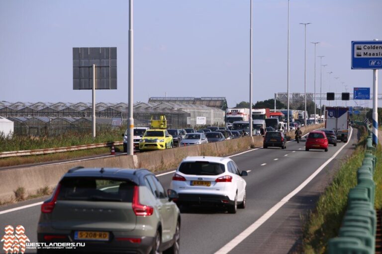 Verkeersopstopping en een gewonde na ongeluk A20