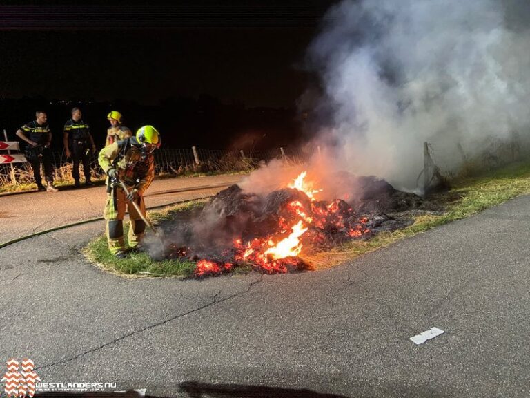 Flinke bermbrand bij fietspad