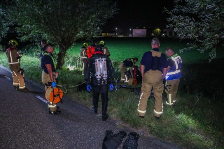 Zoektocht naar fietser in de sloot