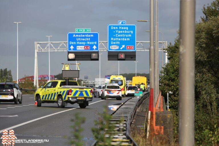 Ongeluk op A4 bij Plaspoelpolder