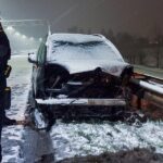 Ongeluk op A20 door sneeuwval