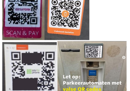 Oplichting met QR codes bij parkeerautomaten