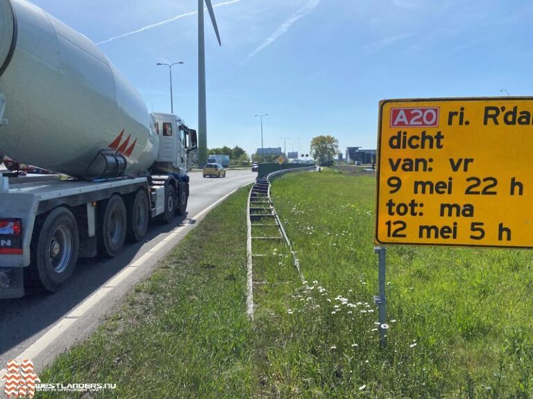 Afsluitingen A20 tussen Westerlee en Maassluis