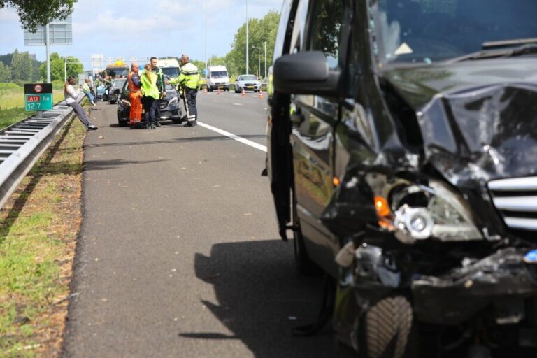 Ongeluk op A13 door overstekende eendjes