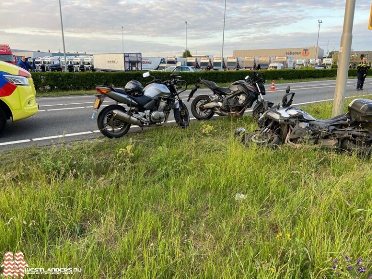 Motorrijder onderuit tijdens rijles