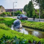 Auto te water aan de Hofsingel